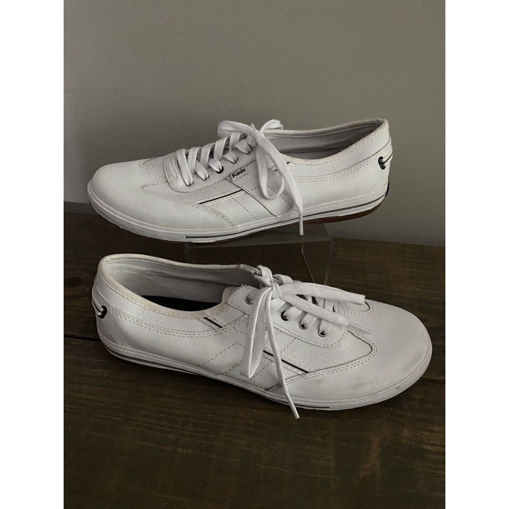 Keds Womens WH53121M Sz 8 M White Leather Lace Up Low Top Sneakers